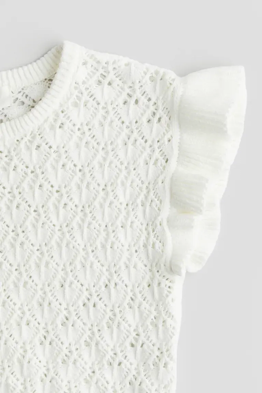 H&M Вязаный топ, белый