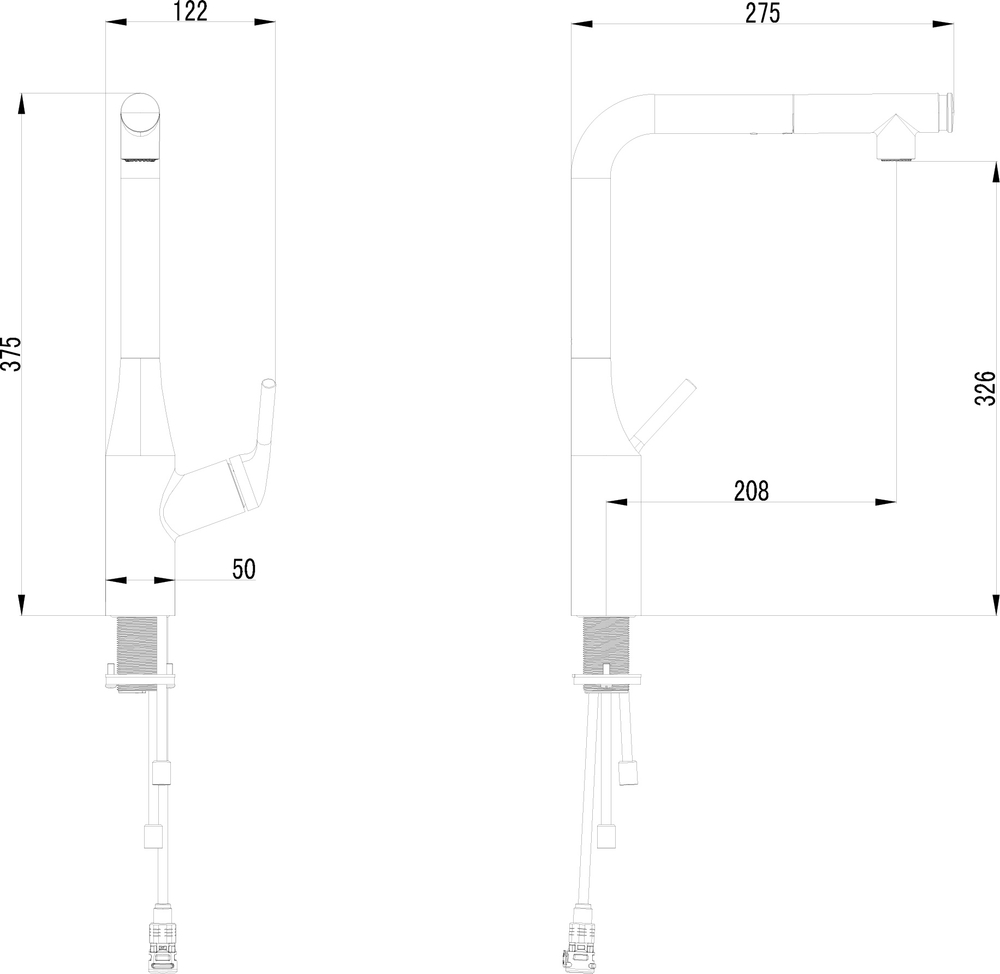 Смеситель для кухни Domaci Римини D569218BK черный
