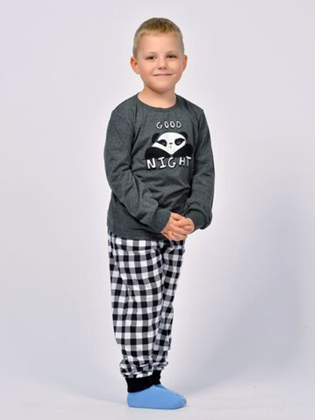 Пижама для мальчика 92207 (серый/клетка)