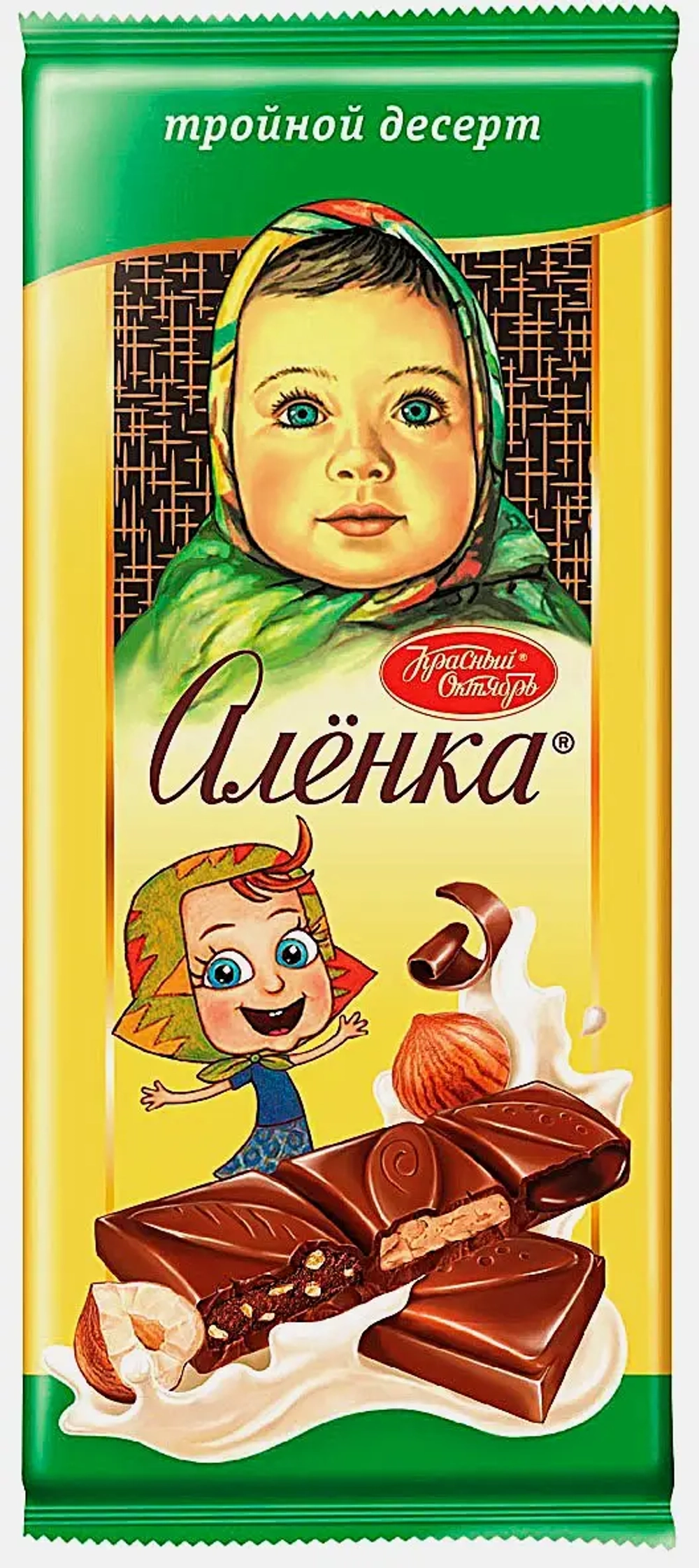 Шоколад Алёнка молочный с начинкой ореховая паста карамель в шоколаде 85г