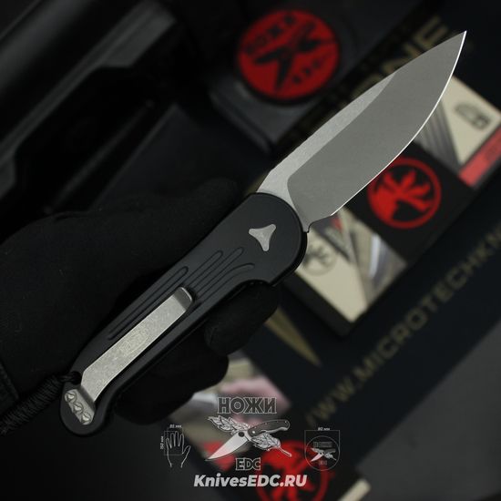 Автоматический нож Microtech MT_135-10AP LUDT, алюм.чёрная рук-ть, клинок M390, апокалиптик