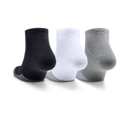 Under Armour Heatgear Low Cut Sports Socks 3 Pack - Grey, White