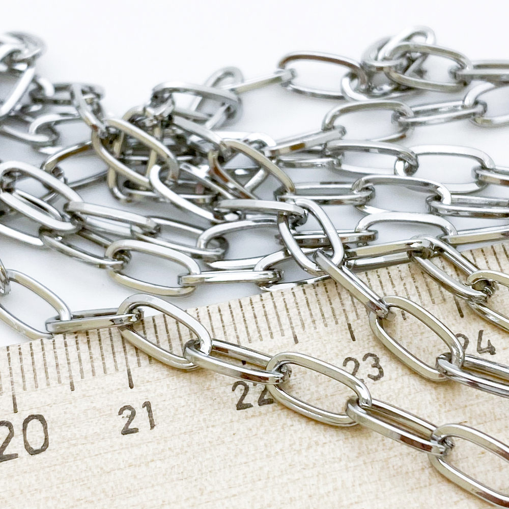 Цепочка, цвет серебро, размер звена 10*4,5 мм, цена за 50 см