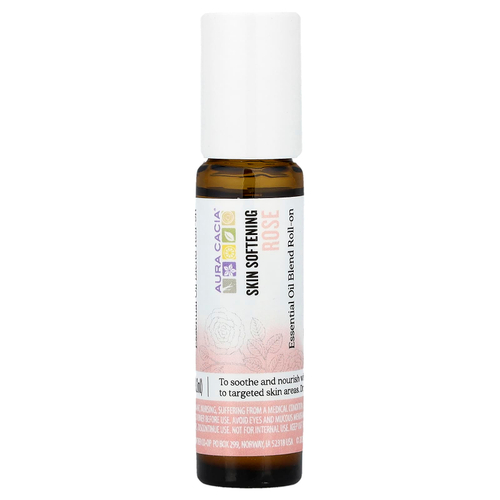 Aura Cacia, смесь эфирных масел, шариковый для смягчения кожи, роза, 9,2 мл (0,31 жидк. унции)
