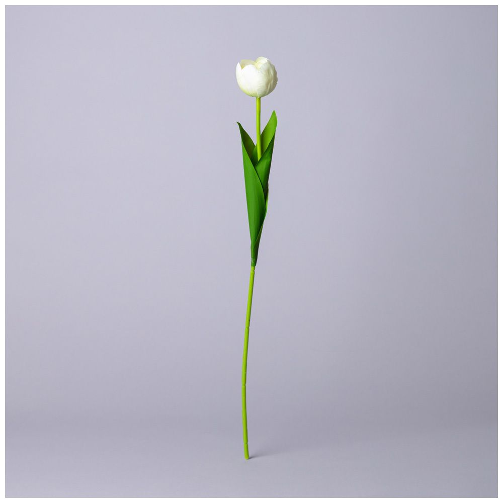 ЦВЕТОК ИСКУССТВЕННЫЙ ТЮЛЬПАН ДЛИНА=44СМ, ЦВЕТ БЕЛЫЙ МАЛ.УП.=60ШТ
