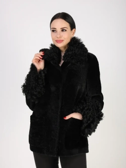 Дубленка зимняя шуба натуральная короткая двусторонняя
