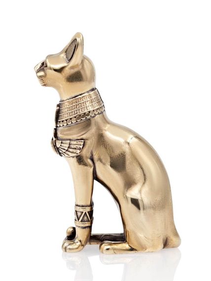 Фото кошка Бастет статуэтка из бронзы, вид справа.