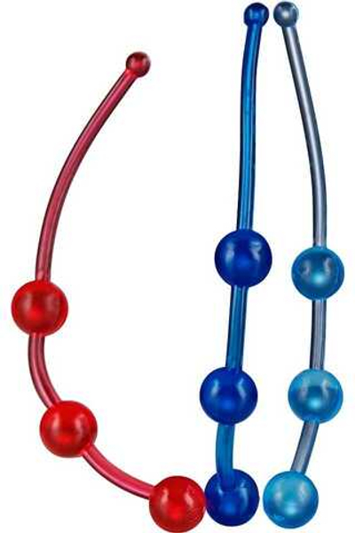 Набор из 3 анальных цепочек одинакового размера (Цвет: разноцветный)