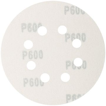 Круги абразивные шлифовальные перфорированные на ворсовой основе под "липучку" (Р600, 125 мм, 5шт.), CUTOP Profi