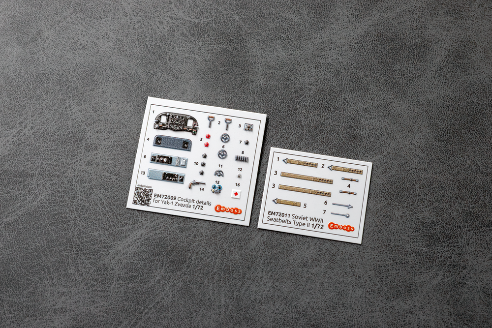 Yak-1 Cockpit details for Zvezda 7327 1/72 (3D decal)