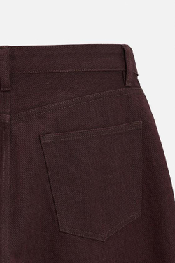 ZARA ДЖИНСЫ СВОБОДНОГО ПОКРОЯ, БУРГУНДСКИЙ