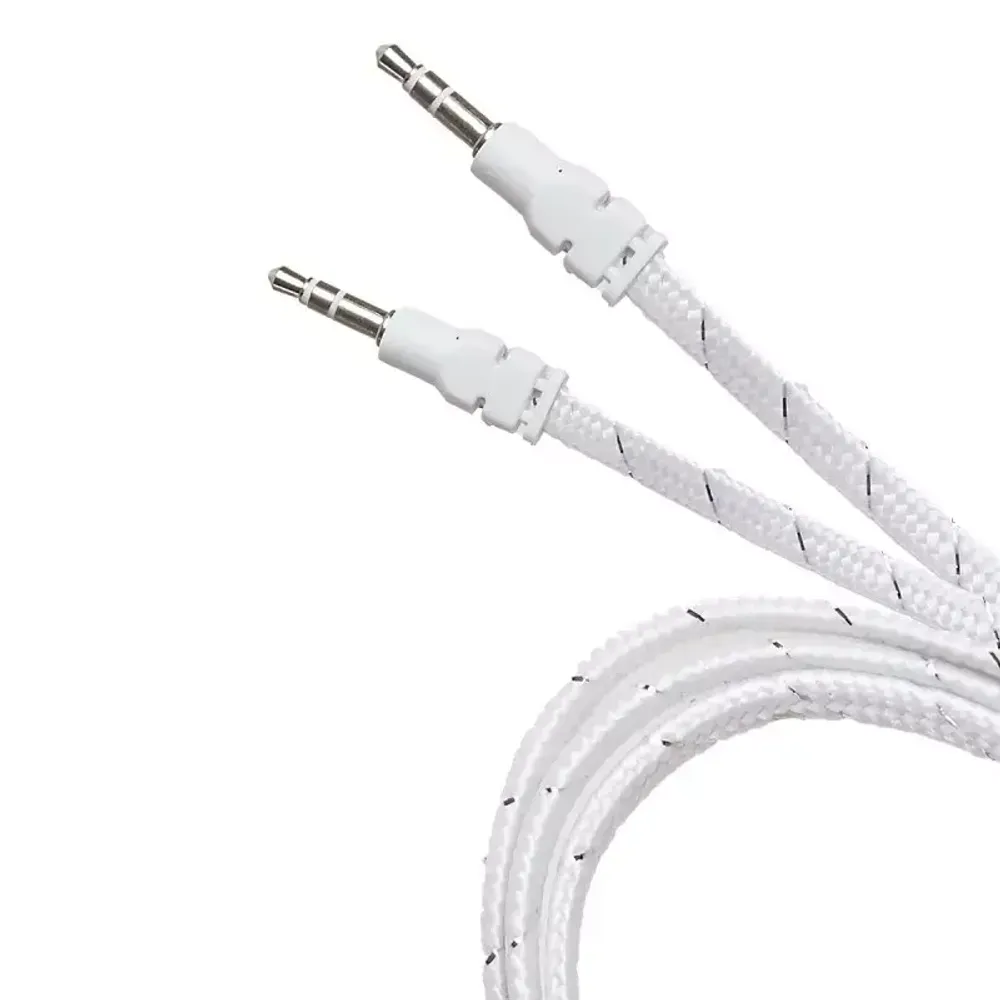 AUX cable 1m тканевый плоский Joove JD6, White