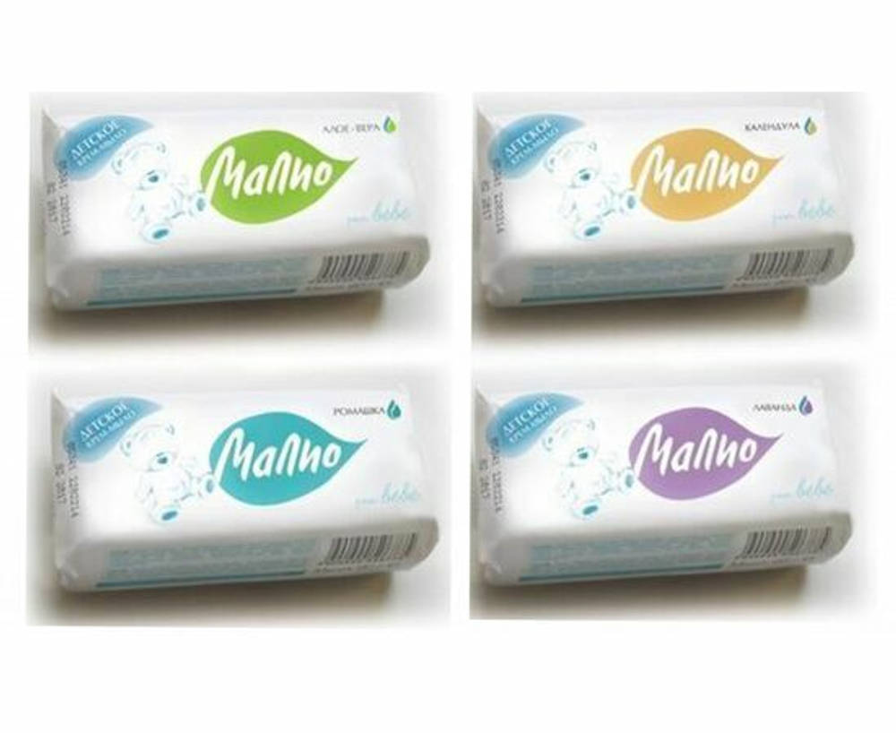 Туалетное крем-мыло ЭФКО твердое, детское "Малио" с лавандой, 90 гр. в обертке