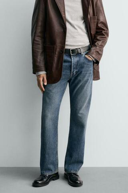 ZARA ДЖИНСЫ STRAIGHT BOOTCUT, ЗЕЛЕНОВАТО-СИНИЙ