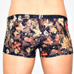 Мужские трусы-боксеры с крупным цветочным узором (Размер: L) (Цвет: синий)