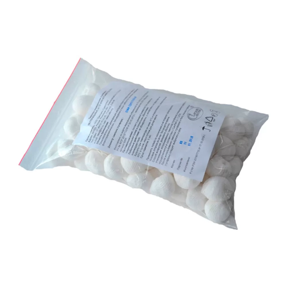 Тампон Емельянъ Савостин спанлейс нестерильный диаметр 25 мм плотность 36 гр/м2 100 шт