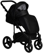 Детская коляска Indigo Lamar 3 в 1 с автокреслом Avionaut Cosmo Beige La08 черная кожа