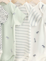 Боди с коротким рукавом для малышей Next E57-523, 5 шт., Молочный, Серый, Мятный