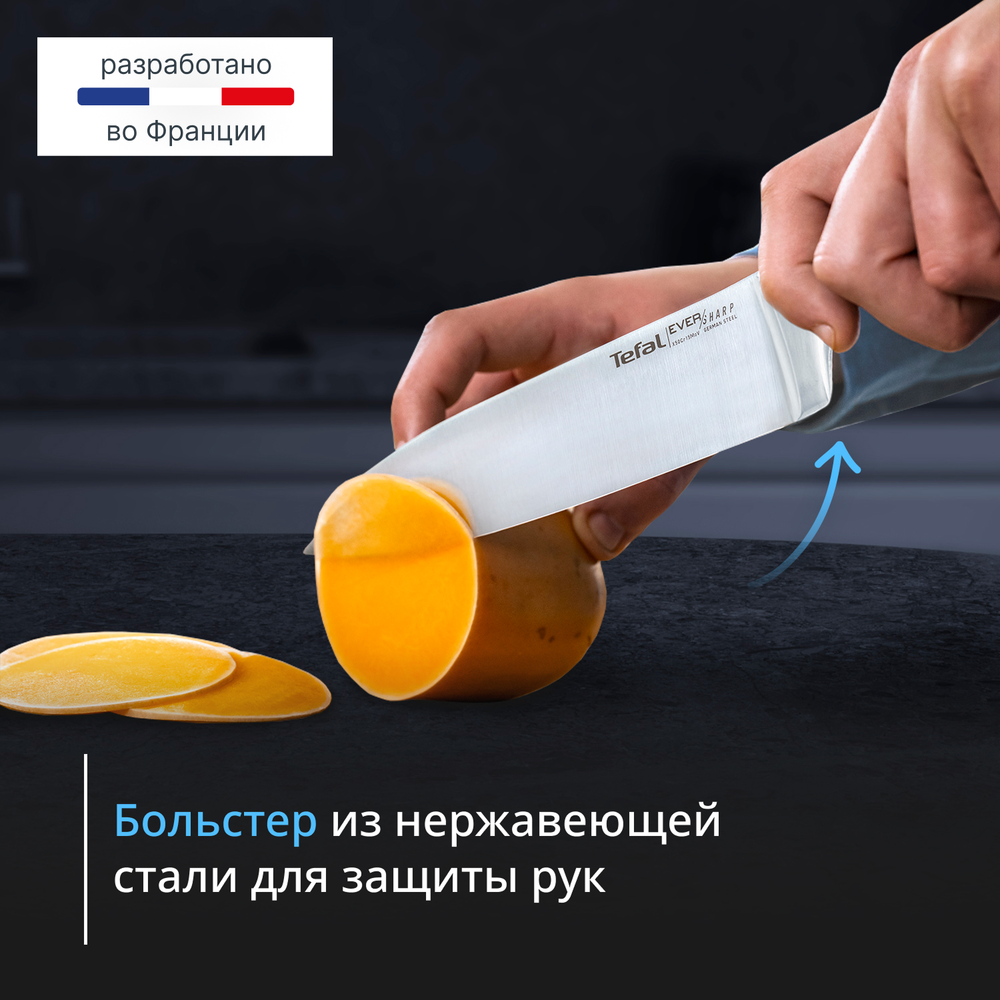 Набор ножей Tefal Ever Sharp Pro K2976S04 со встроенной точилкой, 5 ножей + блок
