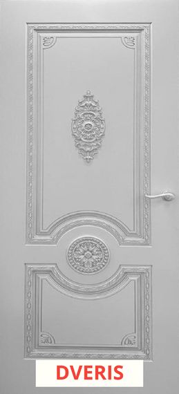 Межкомнатная дверь Грета ПГ (Эмаль белая/Патина серебро)