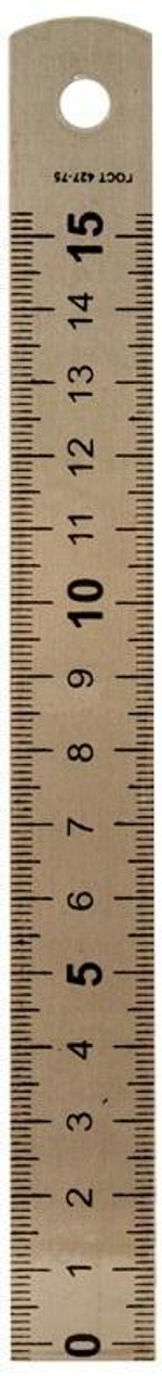 Линейка стальная (пружинистая нержавеющая) 15 см (Пчелка)