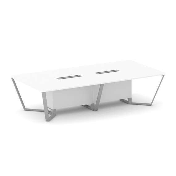 Steel Meet Стол переговорный прямоугольный KDK-PR.B.SP-12 Белый Бриллиант/Металл Серый 3200*1600*750