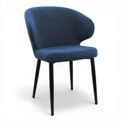 Стул "Нант" (арт. 355), велюр Бренди В46 ультрамарин, ножка круглая черная