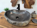 Раковина из речного камня RS-65804 60х42х15 из натурального камня