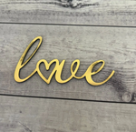 Топпер фронтальный Love золотой акрил