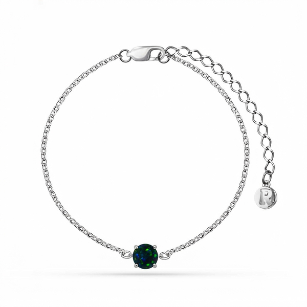 Браслет Вальс с черным опалом