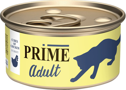 PRIME 75г ж/б Влажный корм для кошек Курица кусочки в соусе