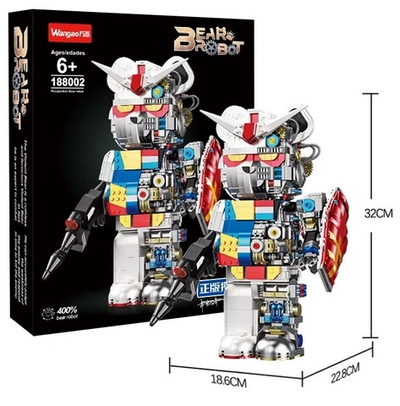 Конструктор Wangao BearBrick 188002, Робот Gundam, 1681 деталь