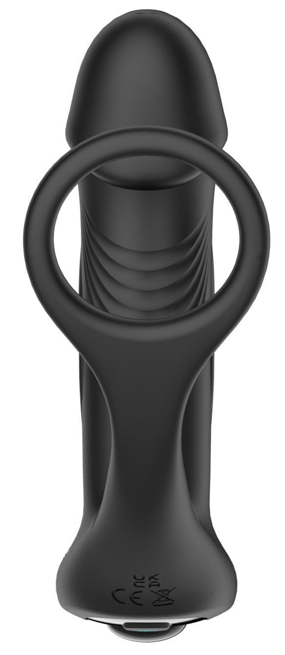 Черный пульсирующимй массажер простаты с вибрацией и пультом ДУ - 17,1 см. (Цвет: черный)