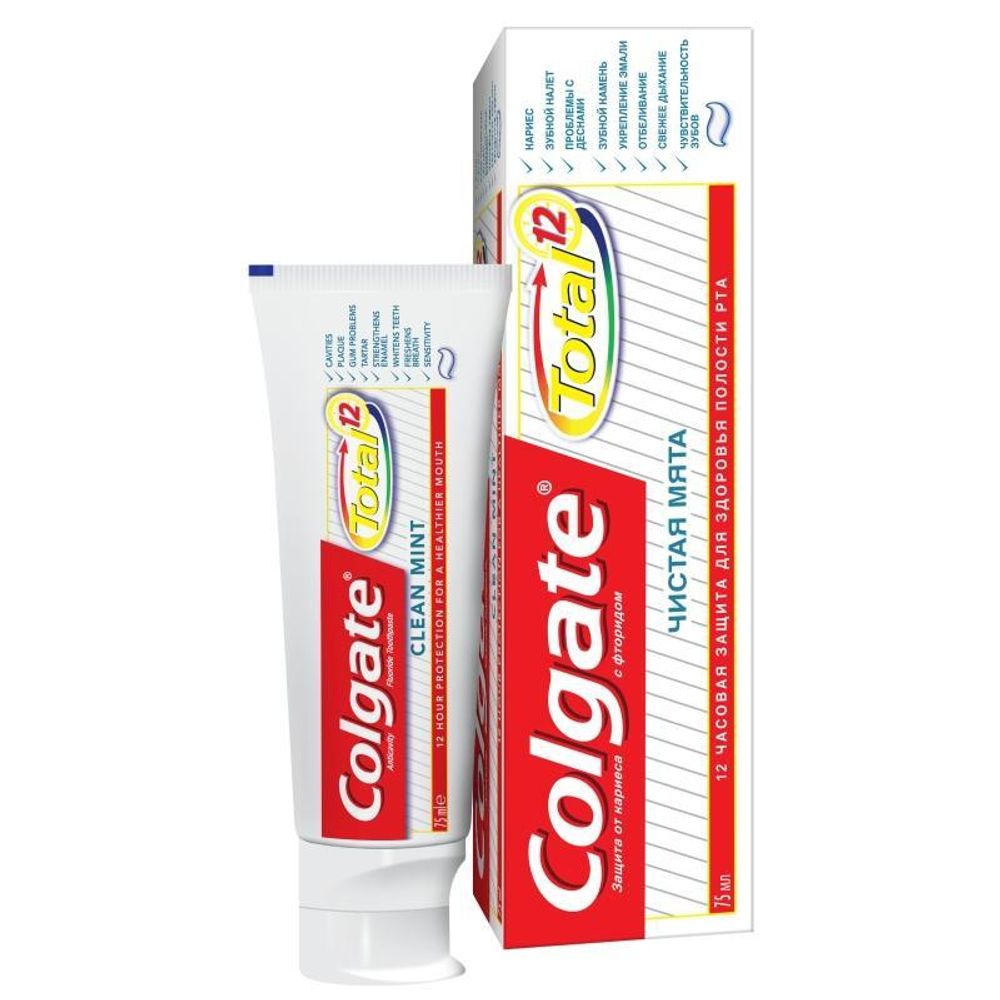 Colgate Паста-гель зубная Total 12 Чистая мята, 75 мл