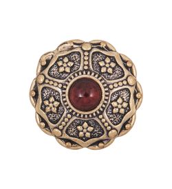 Народные промыслы AM-4196 Пуговица «Цветок» бол. (латунь, янтарь)