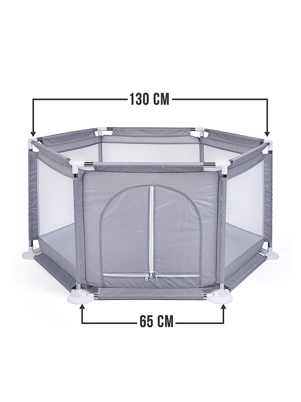 Манеж детский шестигранный (113*130*65см) цвет серый (М8-2)