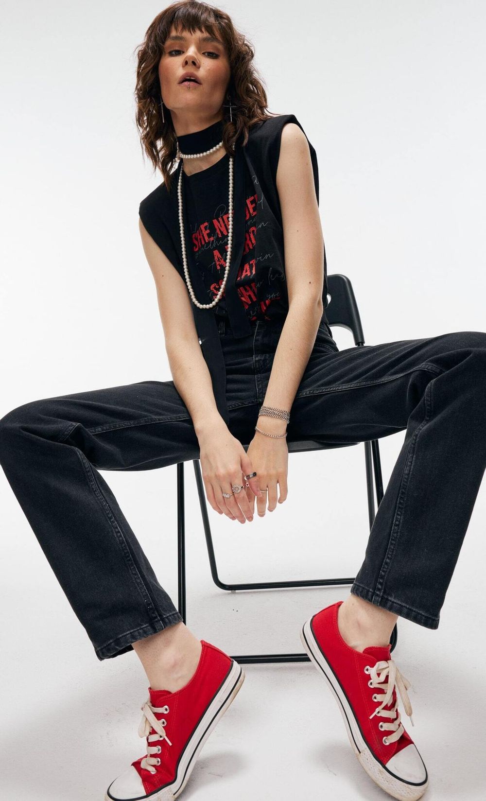 Джинсы Kraizy Stripes Прямые черные