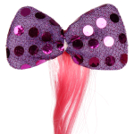 Заколка с волосами с бантиком блестками 3-4 цвет а микс, блистер с-30959