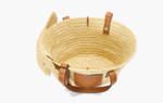 Сумка Loewe Elephant Raffia and Calfskin Leather Small Basket Bag "Natural Brown"