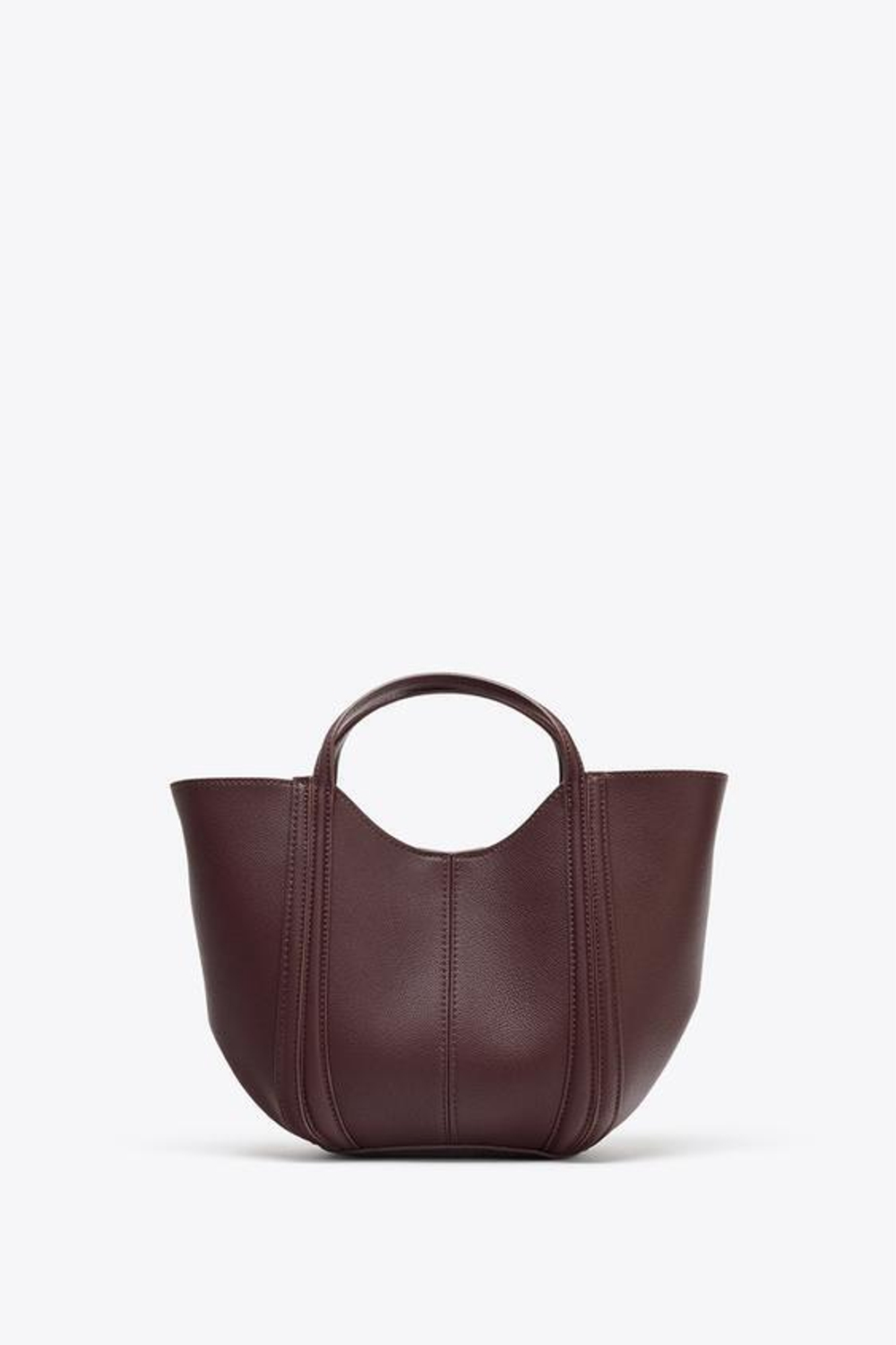 ZARA НЕБОЛЬШАЯ СУМКА С ДЕКОРАТИВНОЙ СТРОЧКОЙ, БУРГУНДИ