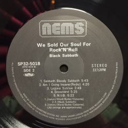 Винтажная виниловая пластинка LP Black Sabbath We Sold Our Soul For Rock N Roll (Japan 1980) (No Obi)