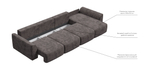 Угловой диван Кинг Модуль Макс Велюр Алькантара серый