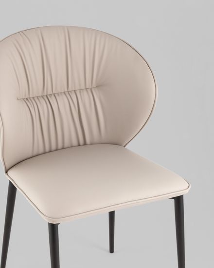 Стул обеденный Deia светло-серая экокожа черные ножки