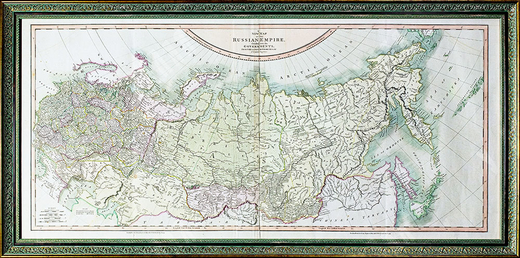 Дж. Кэри. Новая карта Российской империи. Гравюра. Лондон, 1799.