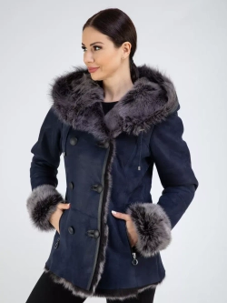 Дубленка натуральная зимняя с капюшоном Турция