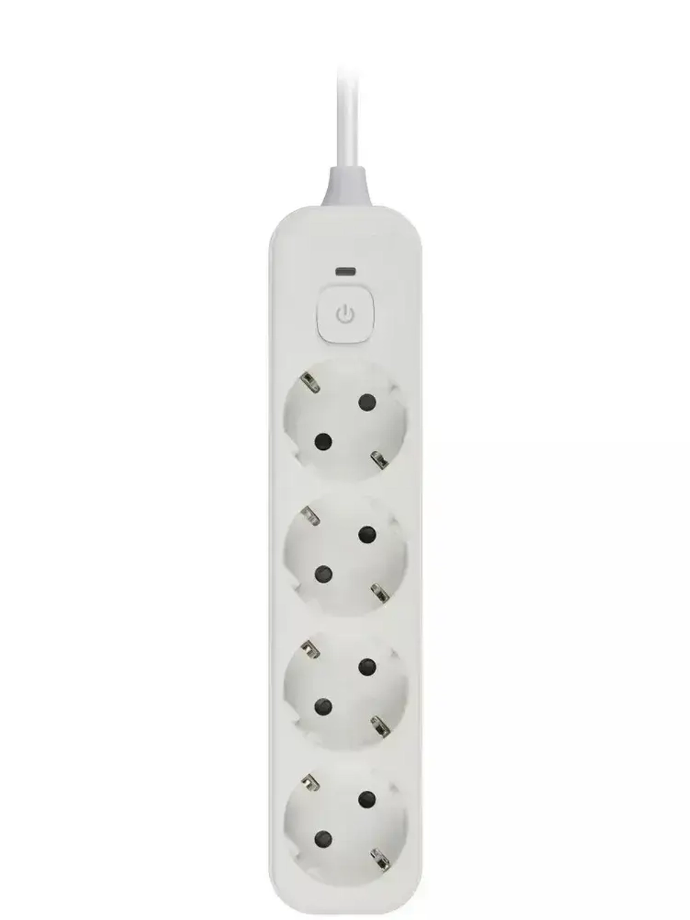 Сетевой фильтр Intro SFE450-W с базовой защитой с заземлением с выключателем 4 розетки 5м 10А белый / удлинитель сетевой 5м