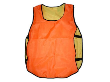 Манишка двусторонняя  взросл. р.48-54 (оранжево-желтая) состав 100% полиэстер