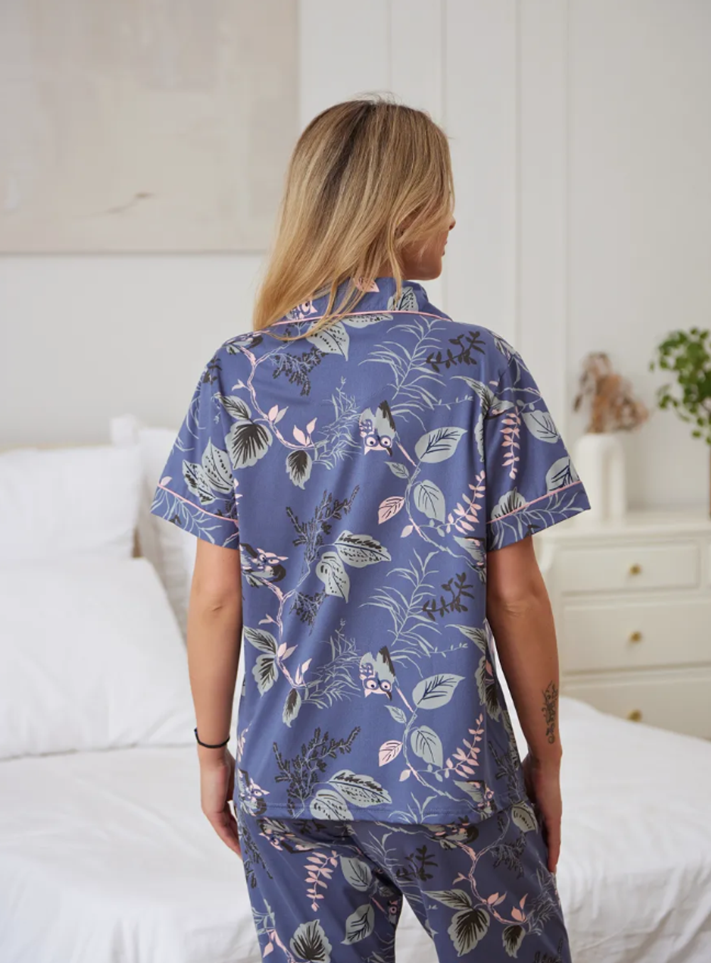 Пижама жен. б/в штаны+рубашка к/р 2540