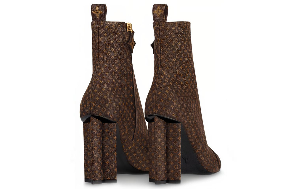 LOUIS VUITTON Silhouette Ankle Boots Women"s Brown