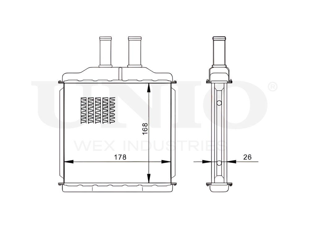 Радиатор отопителя UNIO RAD-20012